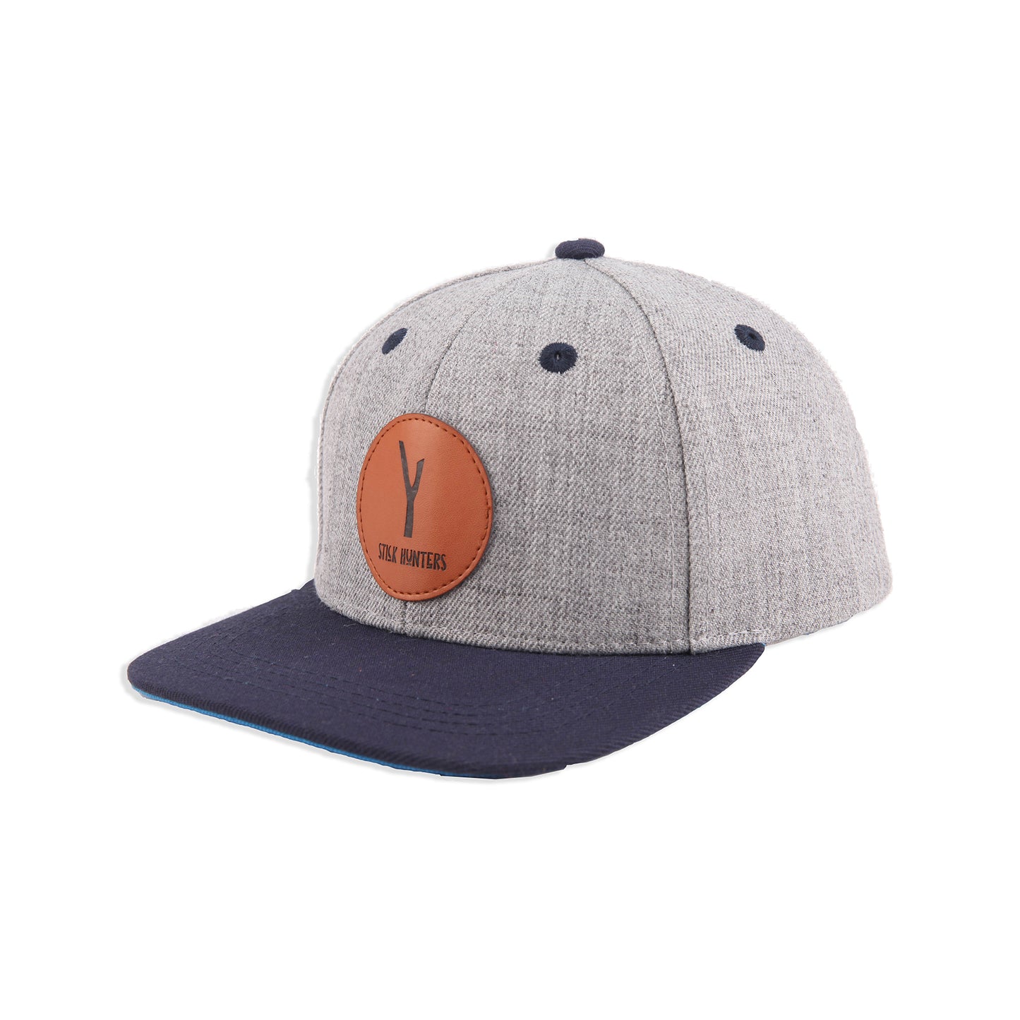 TODDLER AND KIDS SNAPBACK HAT - GREY AND BLUE