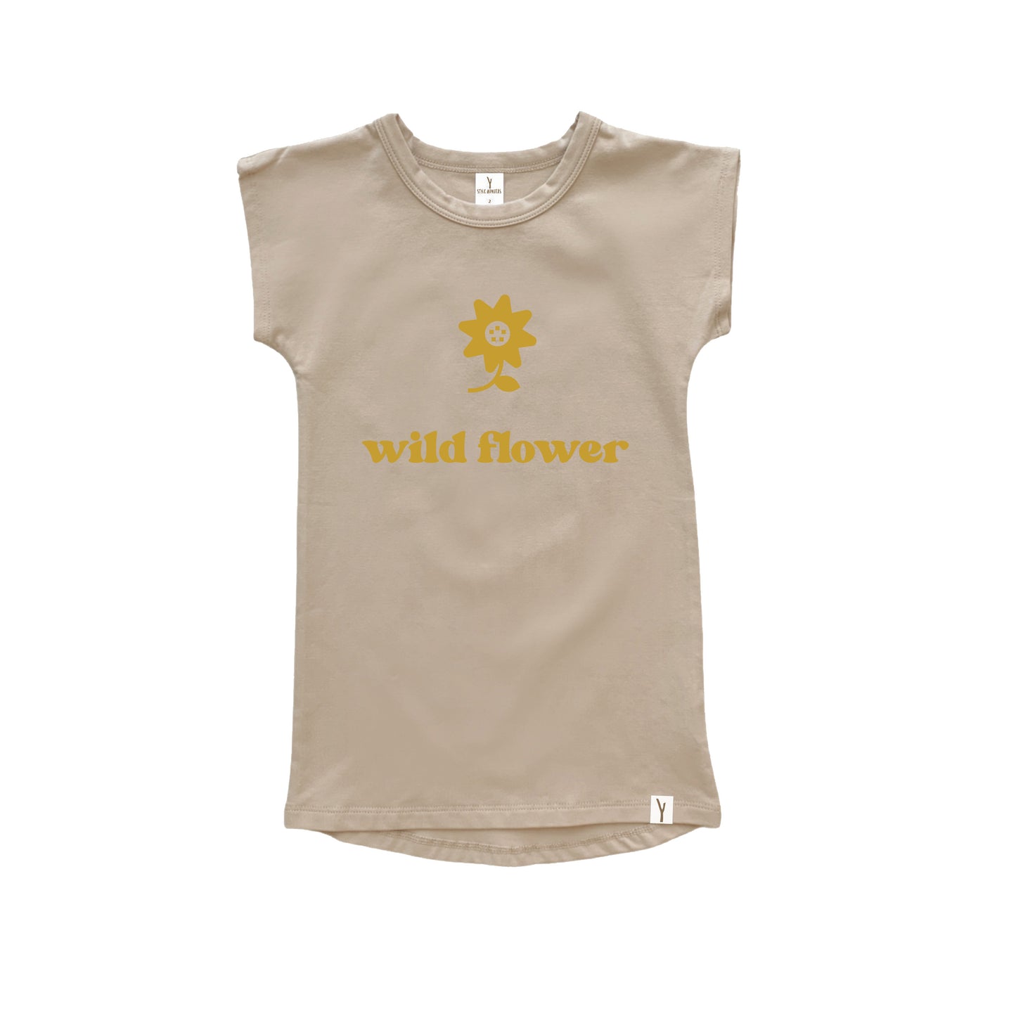 WILD FLOWER - LONG T-SHIRT DRESS - SAND